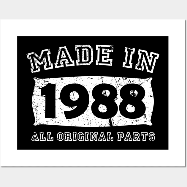 Made 1988 Original Parts Birthday Gifts distressed Wall Art by star trek fanart and more